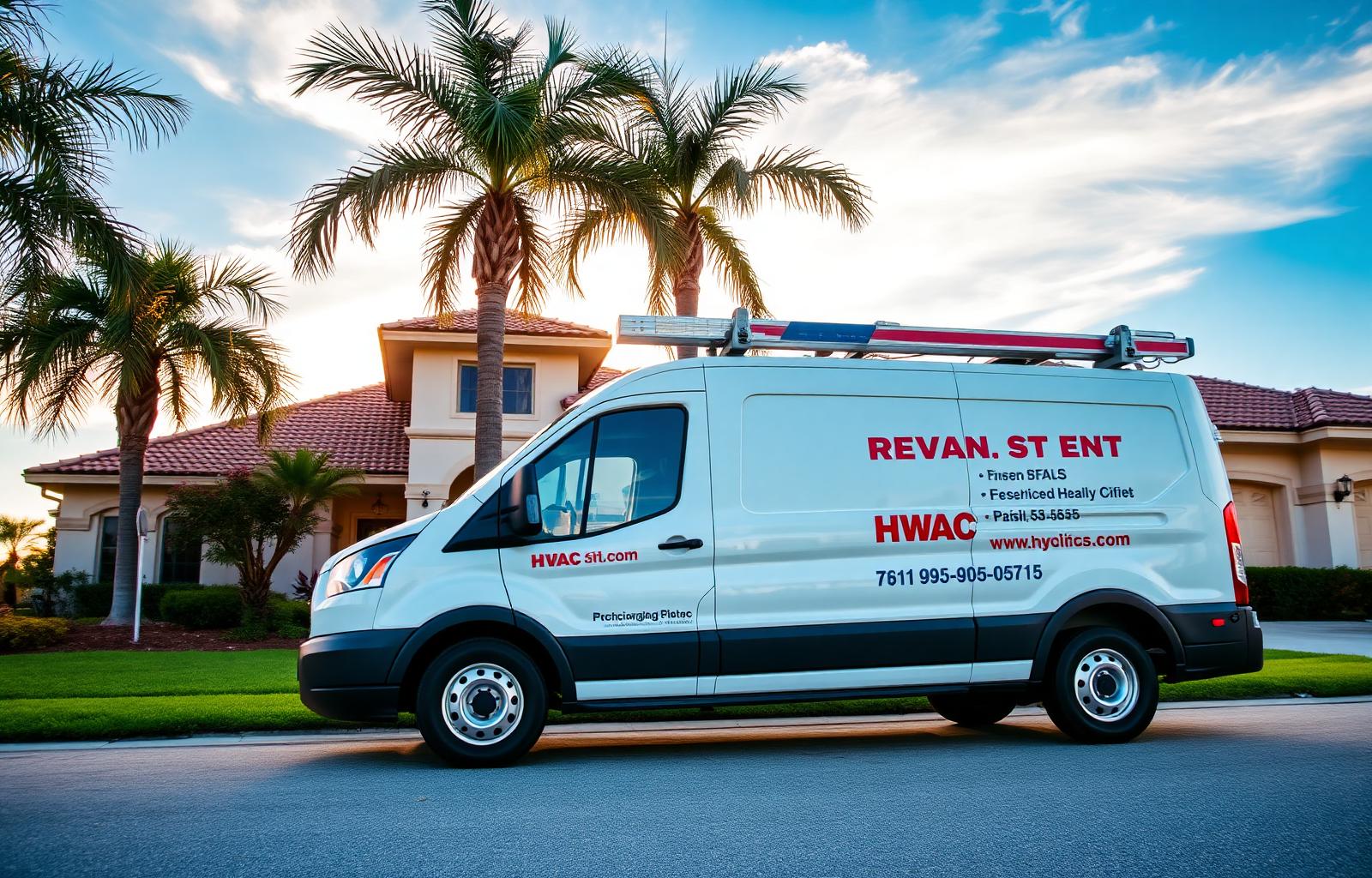 Vicente Industries service van at a Florida home